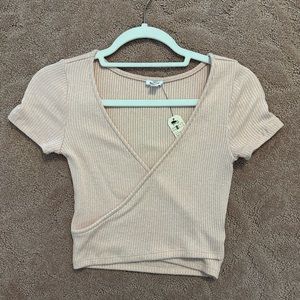Garage Pearl Blush Wrap Top